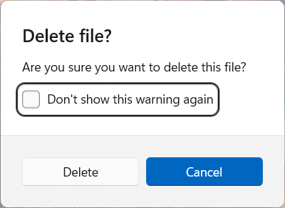 A screenshot of Peek's file deletion confirmation dialog