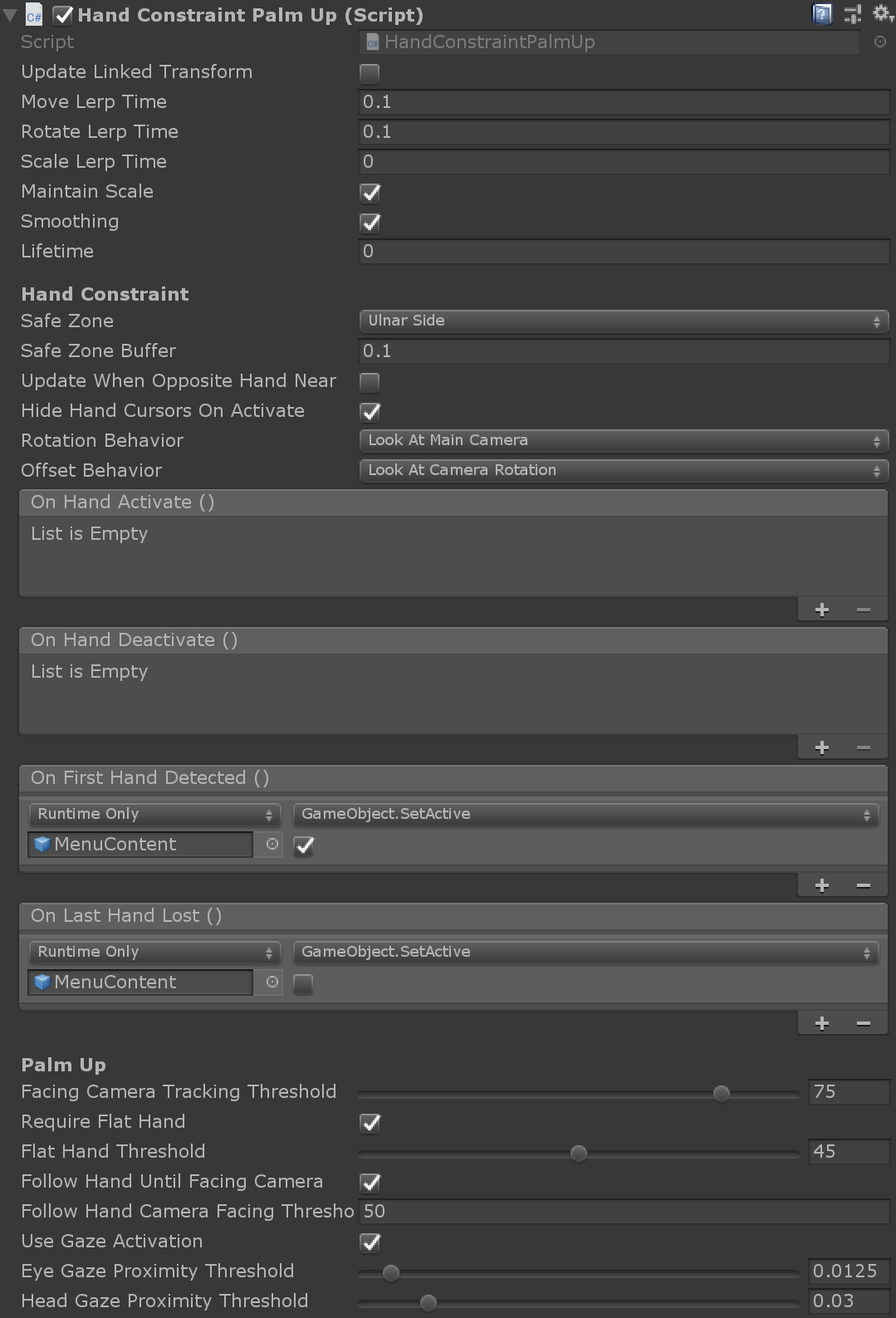 HandMenu_ExampleScene Palm up