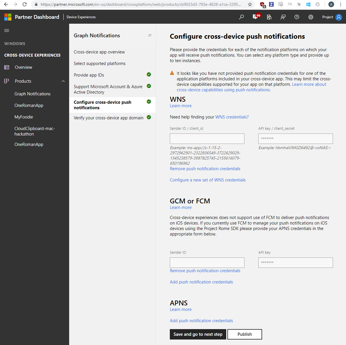 Cross-Device Experiences – Push Credentials