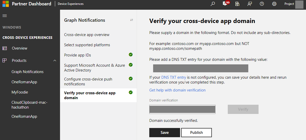 Cross-Device Experiences – Domain Verification
