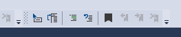 Capture d’écran de la barre d’outils Éditeur dans Visual Studio.