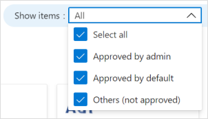 Képernyőkép a szűrési lehetőségről.