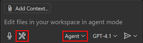 Visual Studio Code の GitHub Copilot チャット ウィンドウのスクリーンショット。