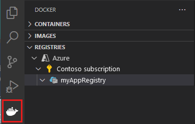 [Azure] が展開されている [レジストリ] の値を示すスクリーンショット。