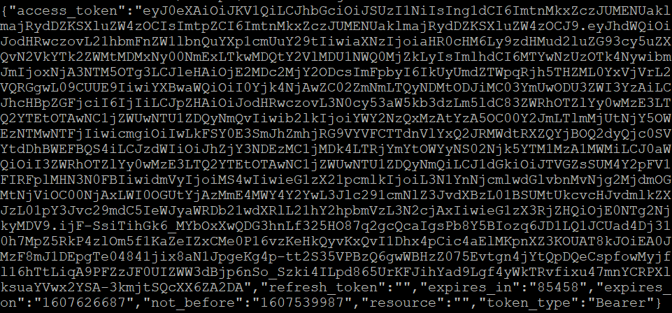 Bash を使用してアクセス トークンを正常に取得しました。