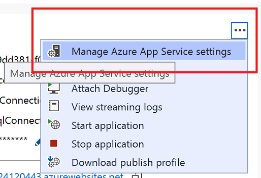 関数アプリの App Service 設定を管理します。