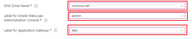 子 DNS ゾーンのフィールドを示す Azure portal のスクリーンショット。