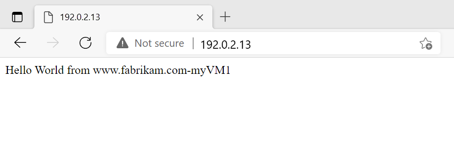 Web ブラウザーでの fabrikam の Web サイトのスクリーンショット。