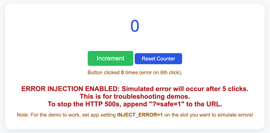 破損したスロットの .NET サンプルのスクリーンショット。