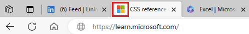 Web ブラウザーのサンプル favicons のスクリーンショット。