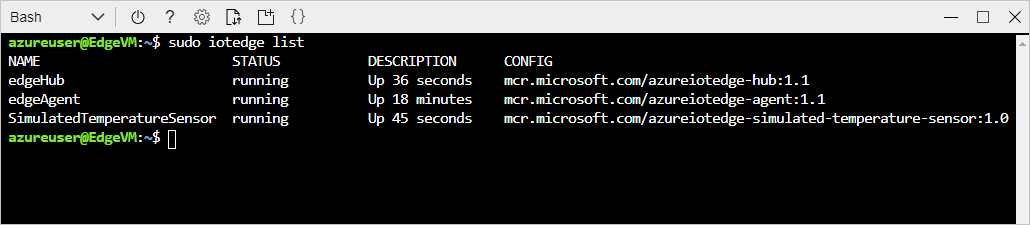 デバイス上の 3 つのモジュールを表示する