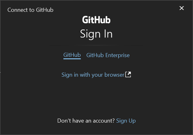 GitHub Enterprise でのサインインを示すスクリーンショット。