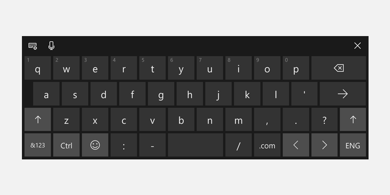 URL用のWindowsタッチキーボード