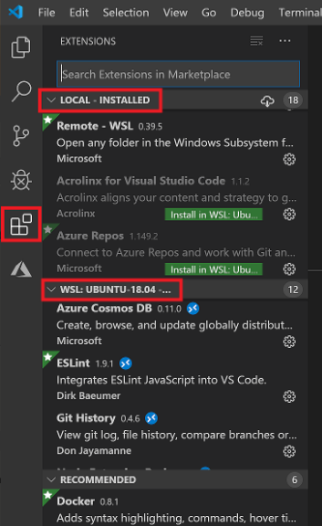 VS Code 拡張機能のローカル対リモート