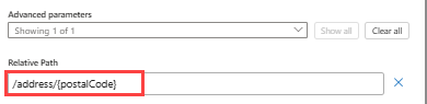 Schermopname toont de verbruikswerkstroom, aanvraagtrigger en de waarde van de relatieve padparameter.