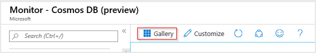 Schermopname van een opdrachtbalk met Galerie gemarkeerd.