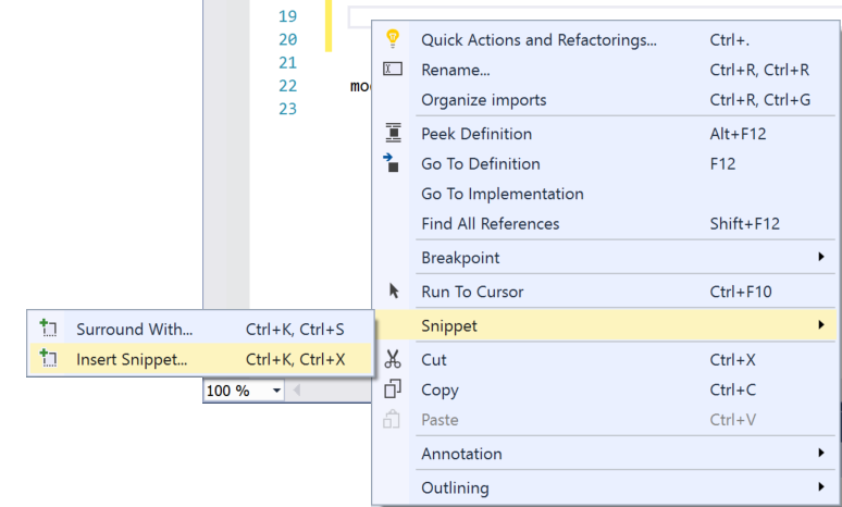 in Visual Studio