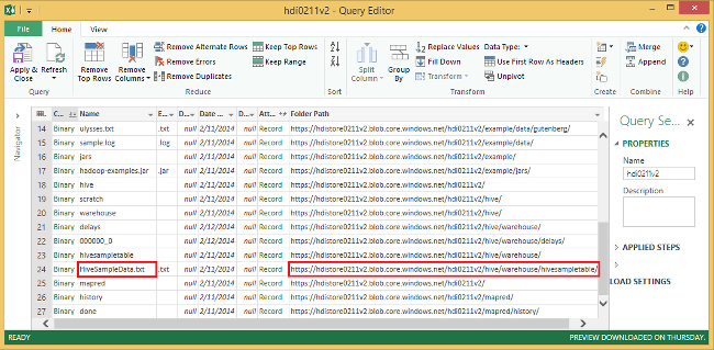 Импорт данных Power Query в HDI Excel.