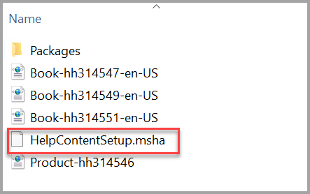 Файл установки справочного содержания для SQL Server 2012