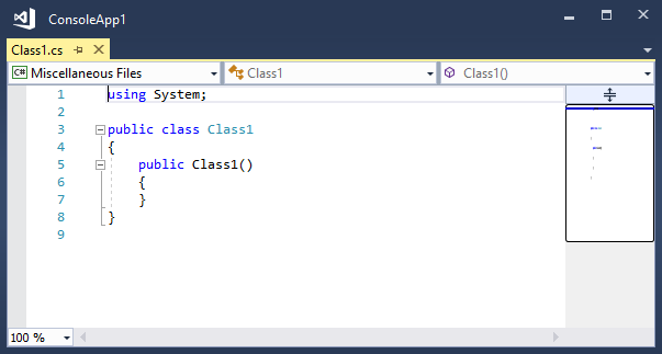 снимок экрана файла кода C# в Visual Studio.