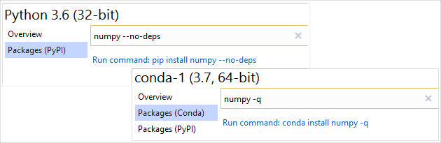 Использование аргументов в командах pip и conda install