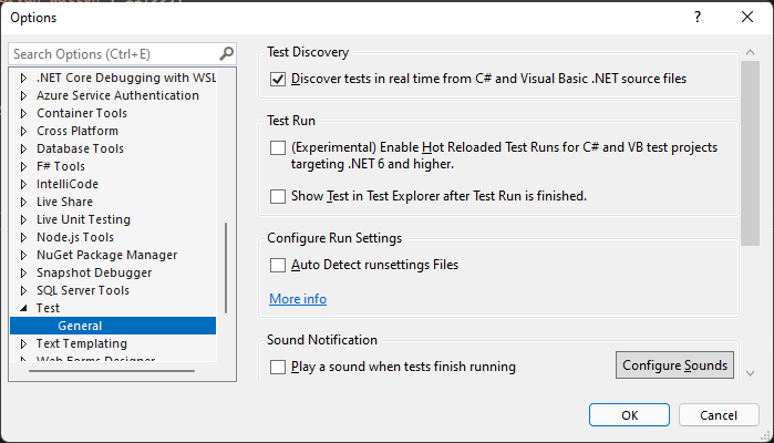 Параметр автоопределения файла настроек запусков в Visual Studio
