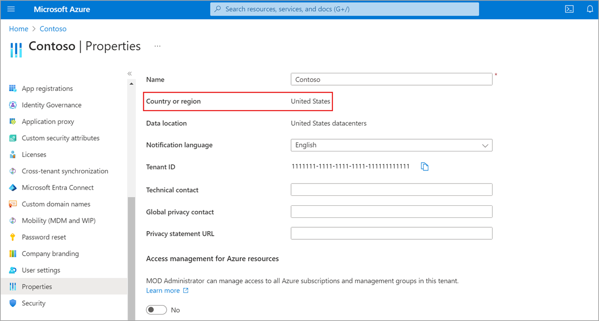 Skärmbild av inställningarna ta bort och avregistrera dig.