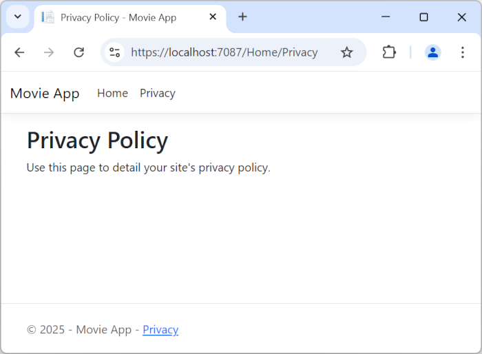 Privacy 选项卡
