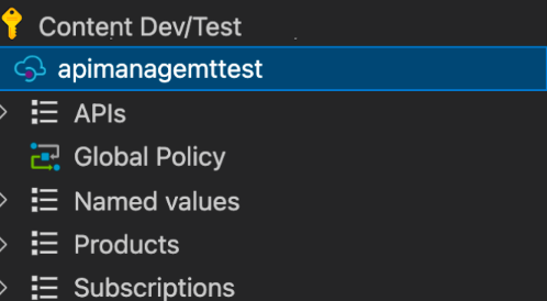 VS Code API 管理扩展窗格中新建的 API 管理实例
