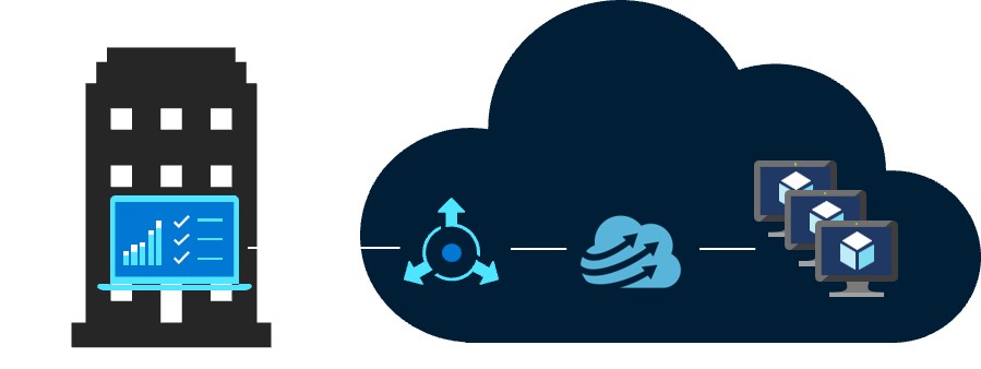 示意图显示了 Azure 上 CycleCloud 云原生模型中的示例 HPC 架构。