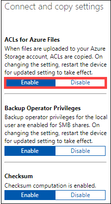 Azure 文件存储的 ACL 的屏幕截图