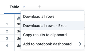 将所有行下载到 Excel 文件。