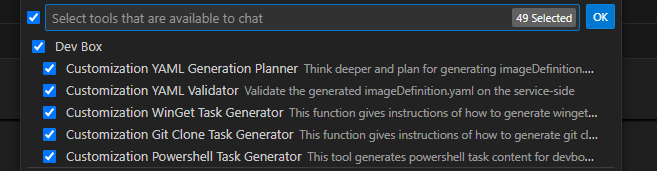Visual Studio Code 中 Copilot Chat 界面的屏幕截图。