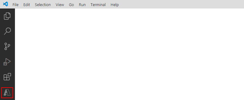 屏幕截图显示 Visual Studio Code 活动栏和所选的 Azure 图标。
