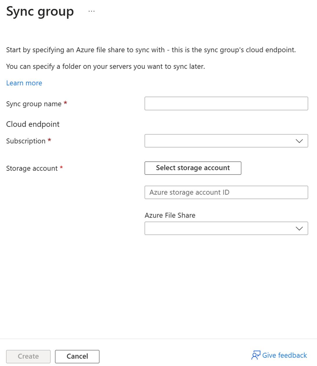 在 Azure 门户中创建新同步组的屏幕截图-“信息”。