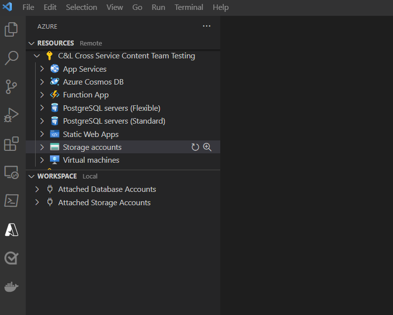 Visual Studio Code 的屏幕截图，其中显示了扩展资源视图。