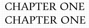 使用 OpenType 大写间距的文本
