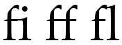 使用 OpenType 标准连字的文本，字体为 Palatino Linotype