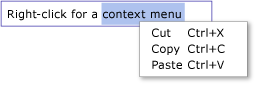 具有上下文菜单的 TextBox