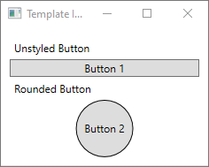 包含一个模板循环按钮的 WPF 窗口