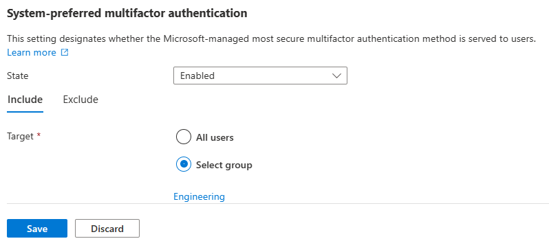 如何为推送身份验证模式启用Microsoft验证器设置的屏幕截图。