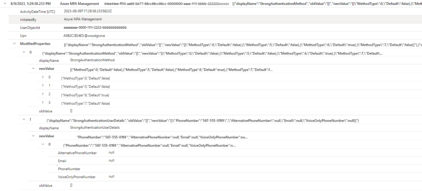 迁移用户的 Log Analytics 屏幕截图。