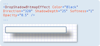 屏幕快照：DropShadowBitmapEffect