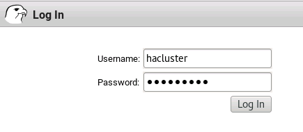 hacluster 的屏幕截图。