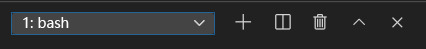 显示下拉菜单中带有 bash 的 Visual Studio Code 终端窗口的屏幕截图。