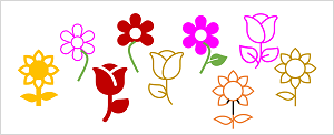 一些花的示意图。