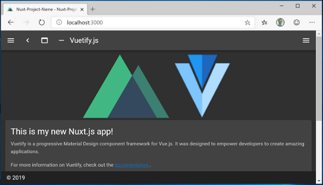 你的 Nuxt.js 应用在 localhost:3000